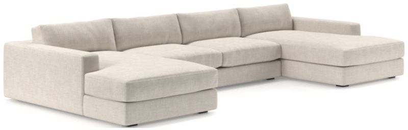 Oceanside Low Deep-Seat 3-Piece Double Chaise Sectional Sofa - image 0 of 10