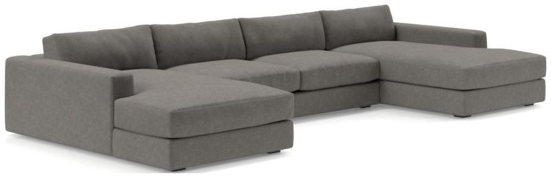 Oceanside Low Deep-Seat 3-Piece Double Chaise Sectional Sofa - image 0 of 10