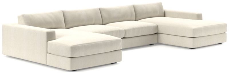 Oceanside Low Deep-Seat 3-Piece Double Chaise Sectional Sofa - image 0 of 10