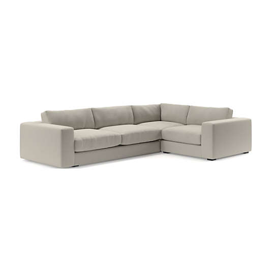 Oceanside Low Deep-Seat 3-Piece L-Shaped Sectional Sofa