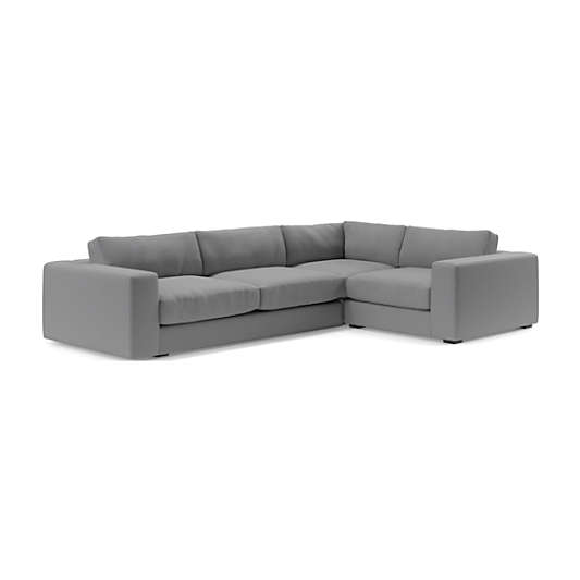 Oceanside Low Deep-Seat 3-Piece L-Shaped Sectional Sofa