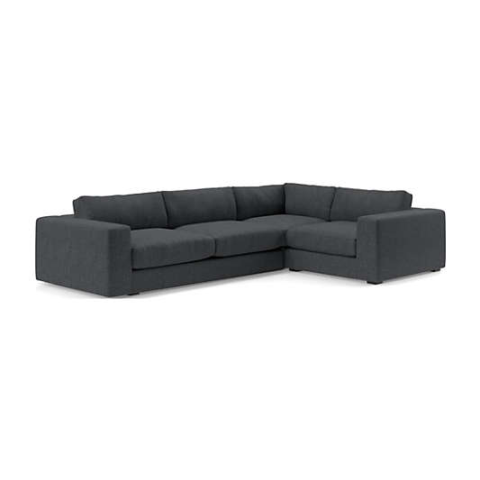 Oceanside Low Deep-Seat 3-Piece L-Shaped Sectional Sofa