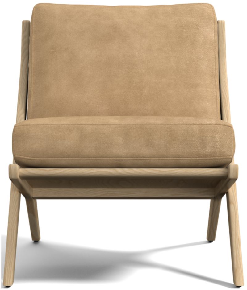 Pose Natural Wood and Leather Accent Chair - image 0 of 10