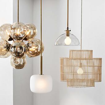 Crate and barrel avery deals linen double drum pendant light