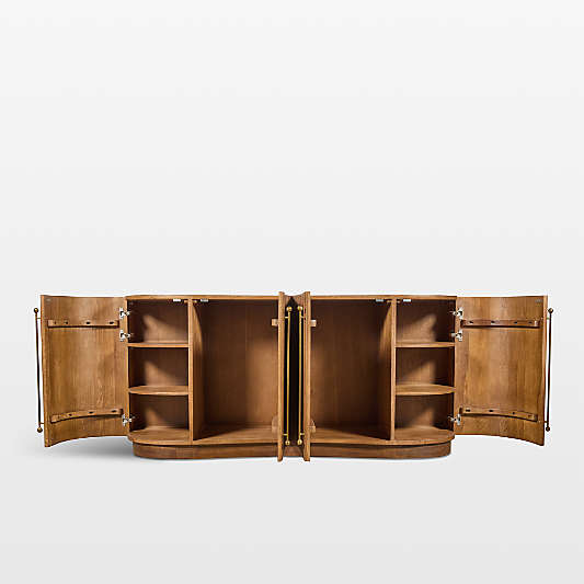 Coastline 72" Barley Wood Fluted Credenza by Brigette Romanek