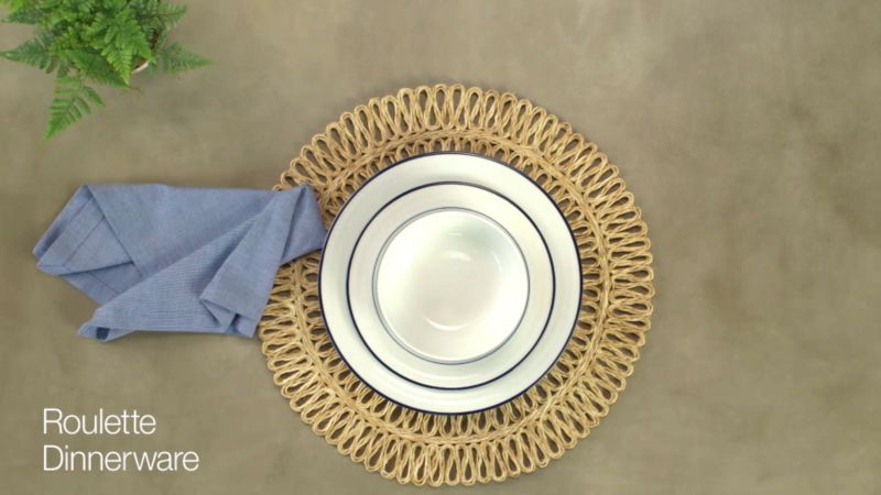 Play Roulette Blue Band 16-Piece Dinnerware Set - video 1 of 1
