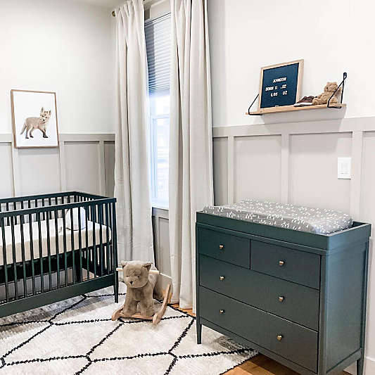 Olive Green Wood Baby Changing Table Topper