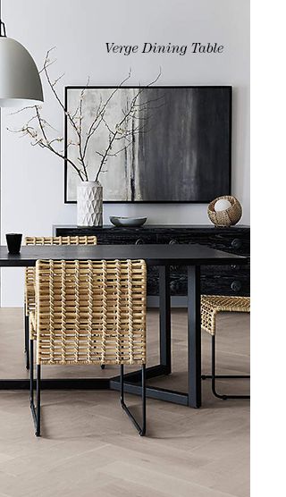 VERGE DINING TABLE & CHAPARRAL RATTAN CHAIR